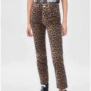 Zara leopard print jeans size 2
